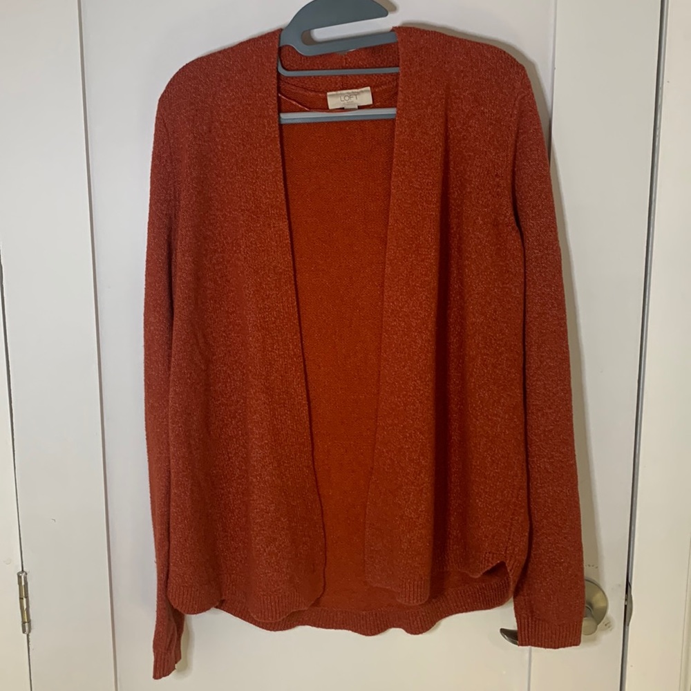 LOFT Burnt Orange/Red Cardigan